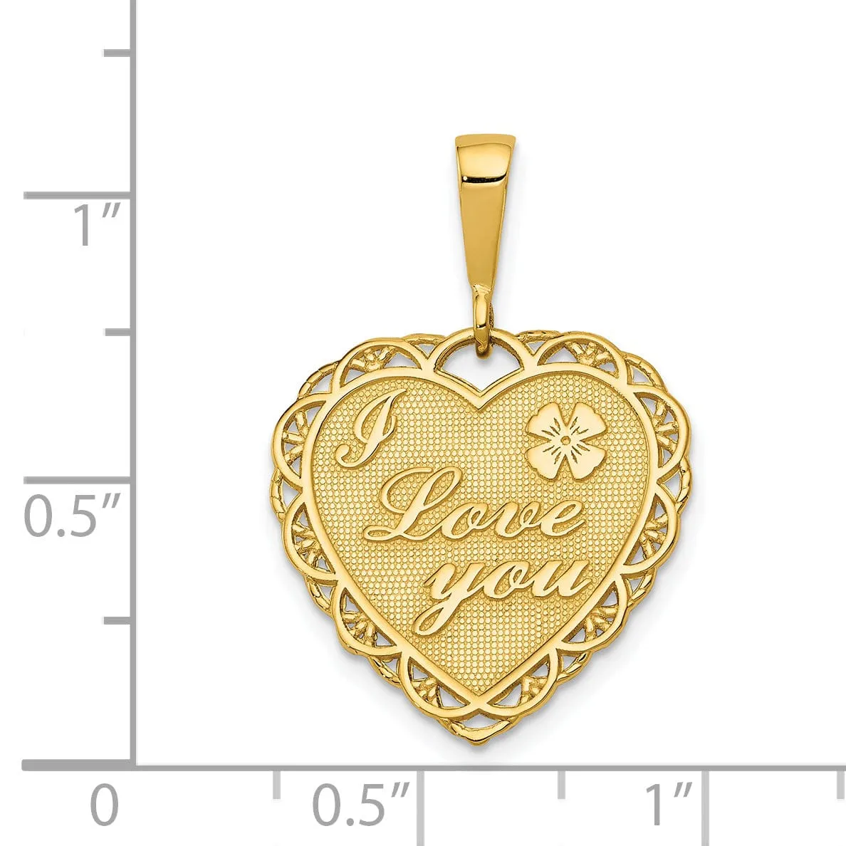 14k Yellow Gold I Love You Heart Pendant