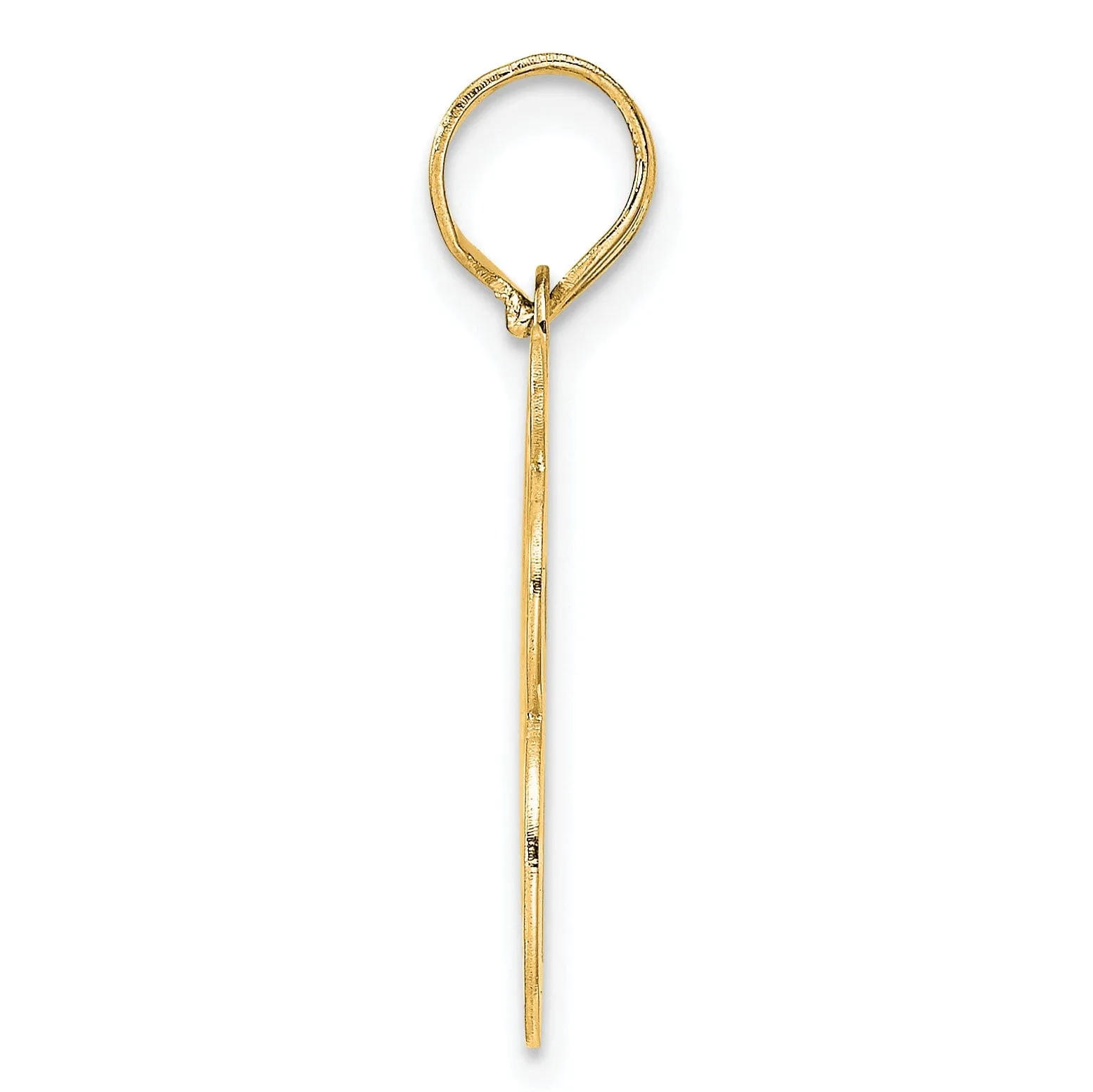 14k Yellow Gold Polished Etched Finish Number 68 Charm Pendant