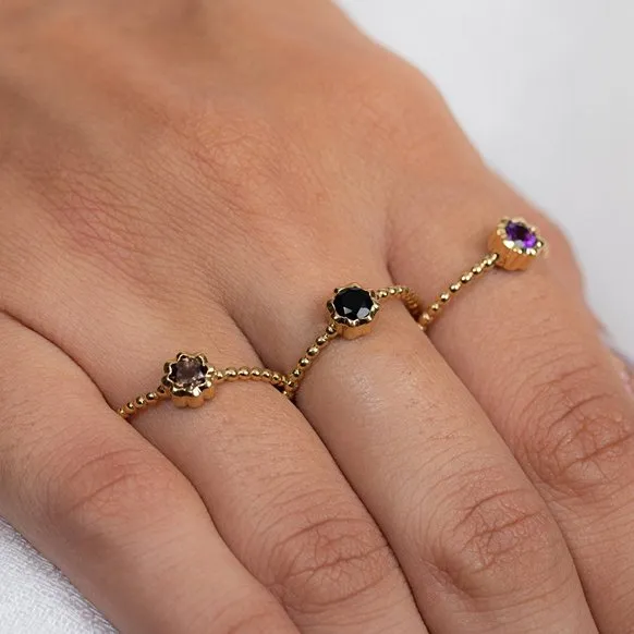 14K Yellow Gold Sapphire Ring