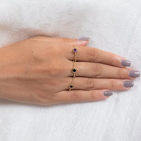 14K Yellow Gold Sapphire Ring