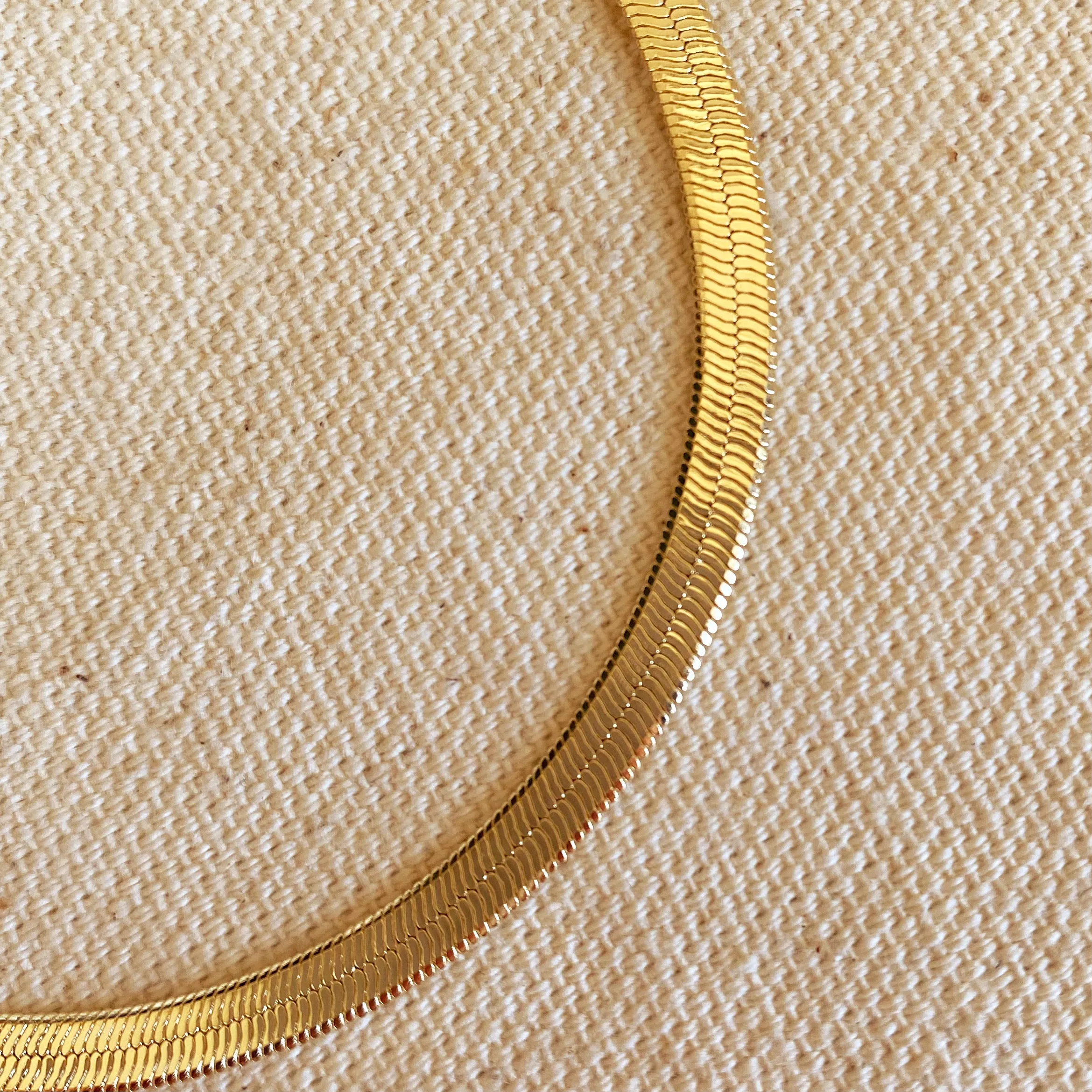 18k Gold Filled 4mm Herringbone Bracelet