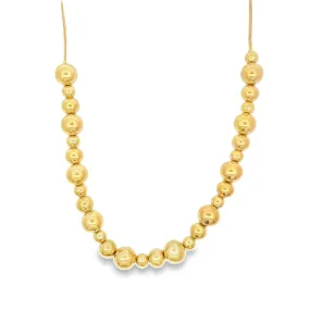 3 Sized Gold Bead Mouse Tail Chain Necklace