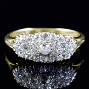 Antique Victorian Diamond Cluster Pave Set Ring 18Ct Circa 1880