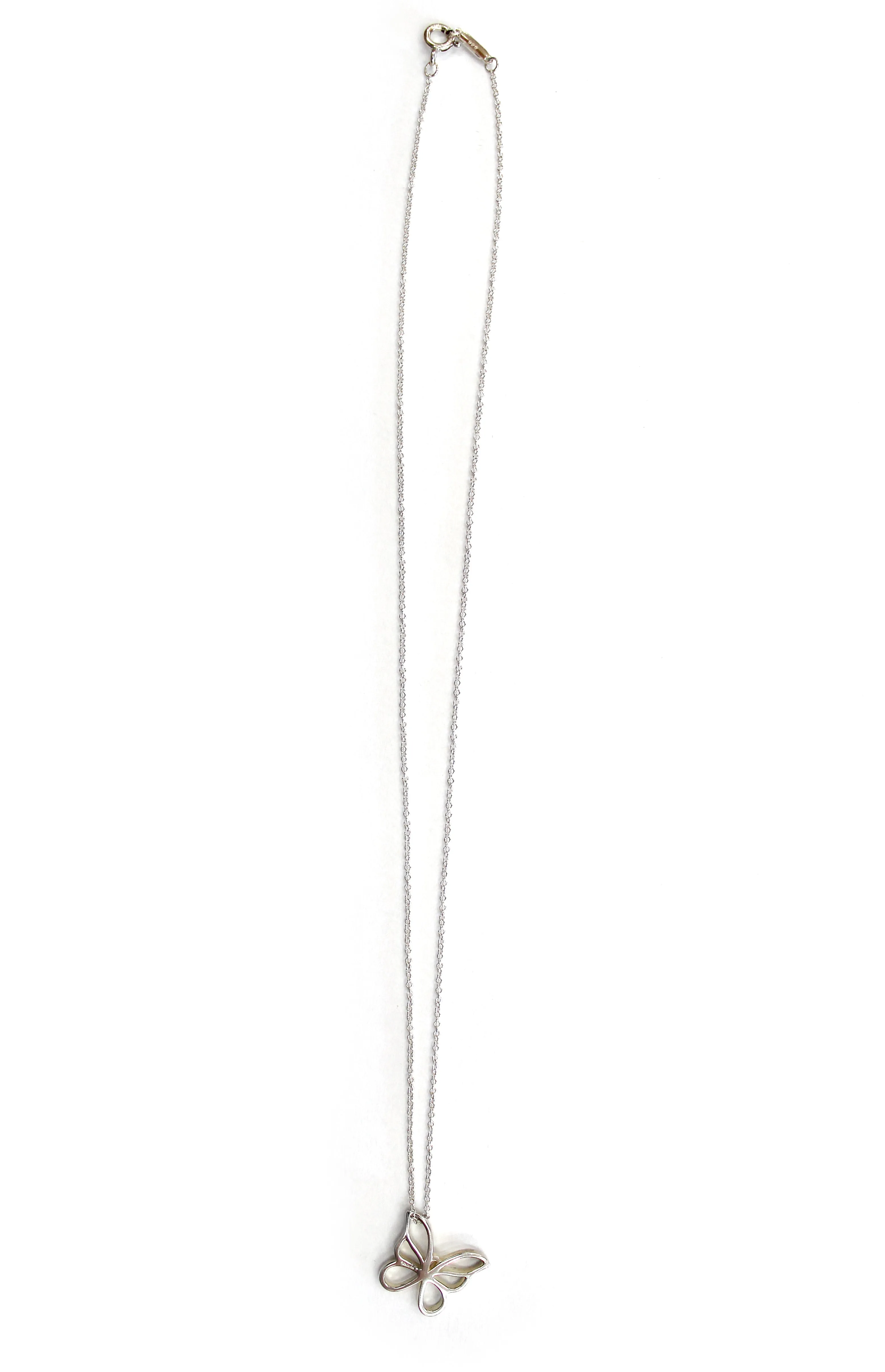 Authentic Tiffany & Co. Sterling Silver Butterfly Pendant Necklace