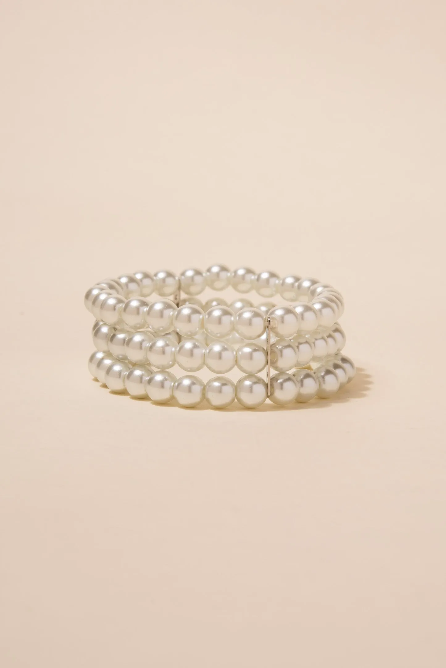 Bette Triple Strand Pearl Stretch Bracelet