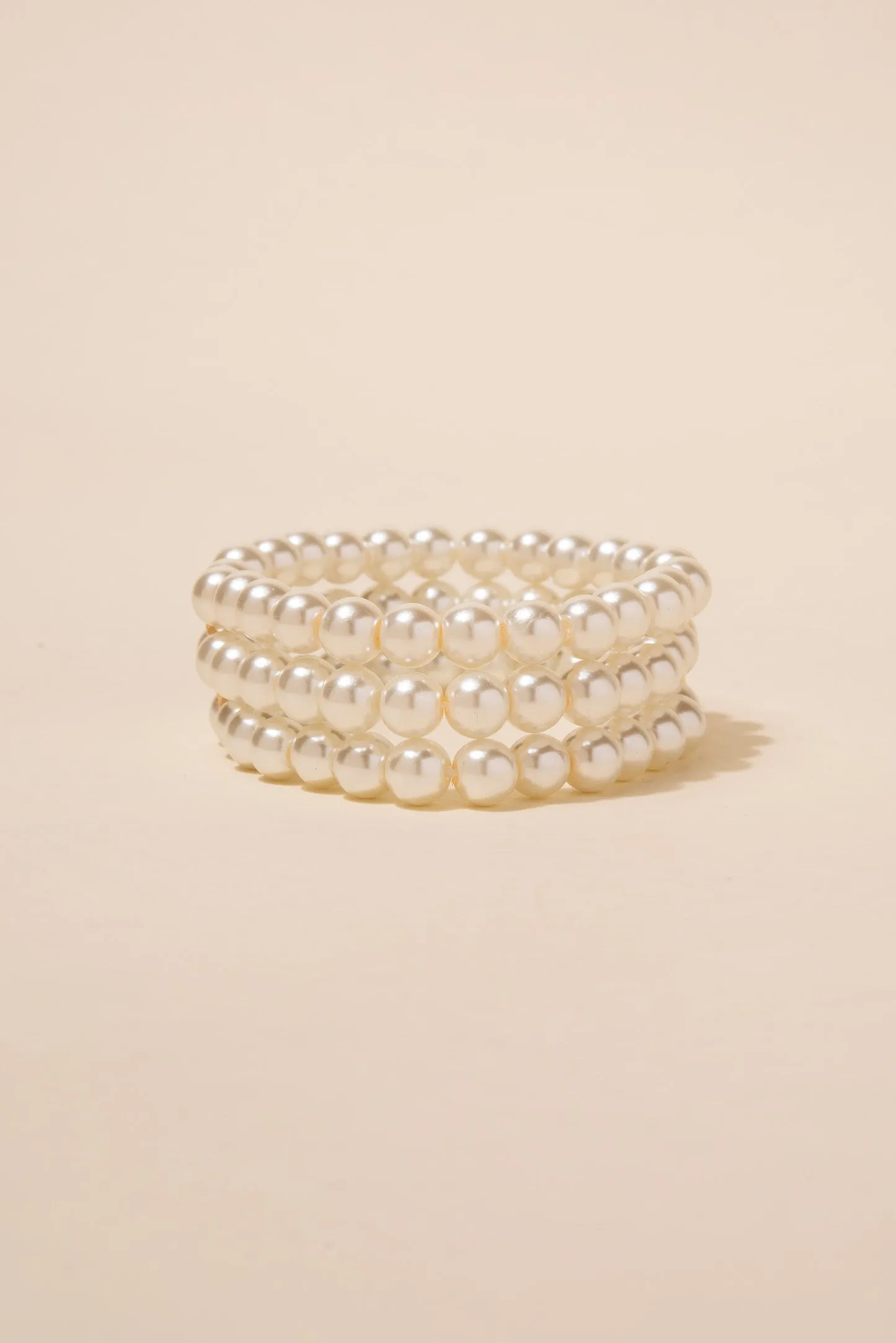 Bette Triple Strand Pearl Stretch Bracelet