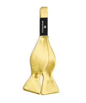 Bruno Piattelli Solid Silk Bow Tie - Gold