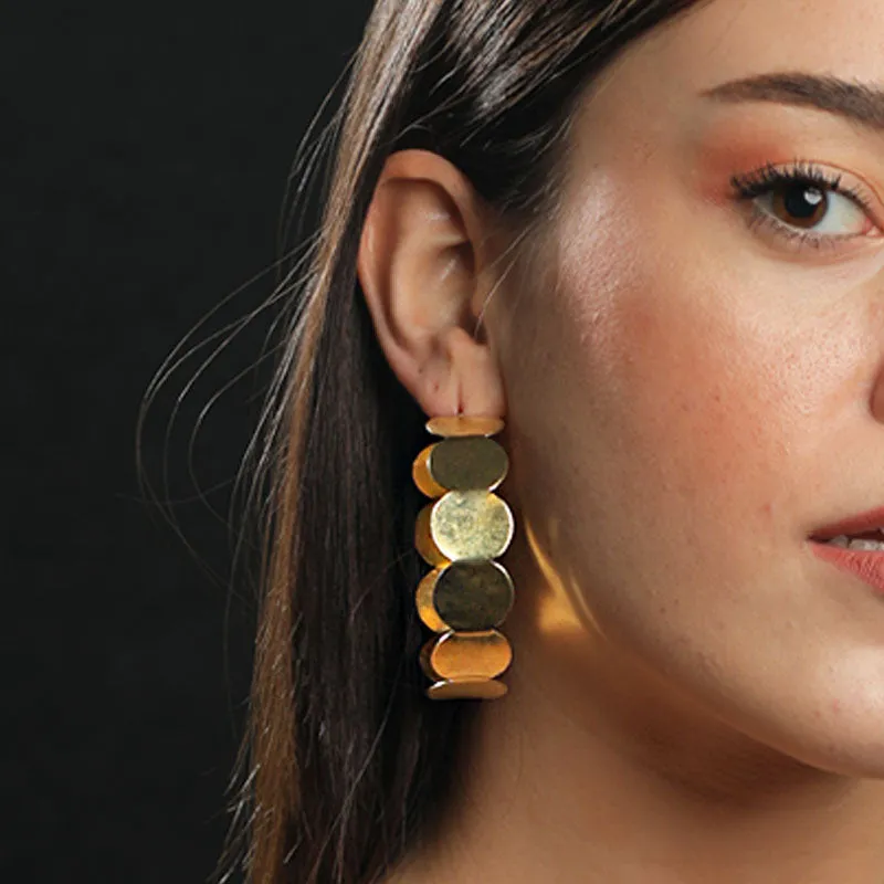 Chakra brass hoops