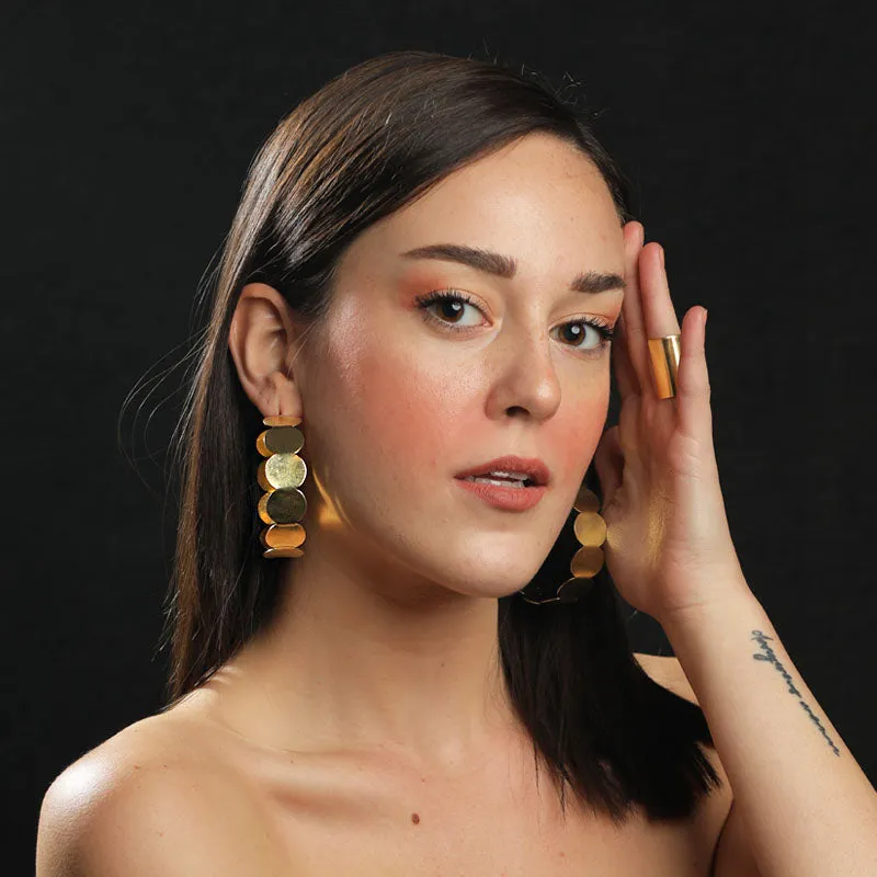 Chakra brass hoops