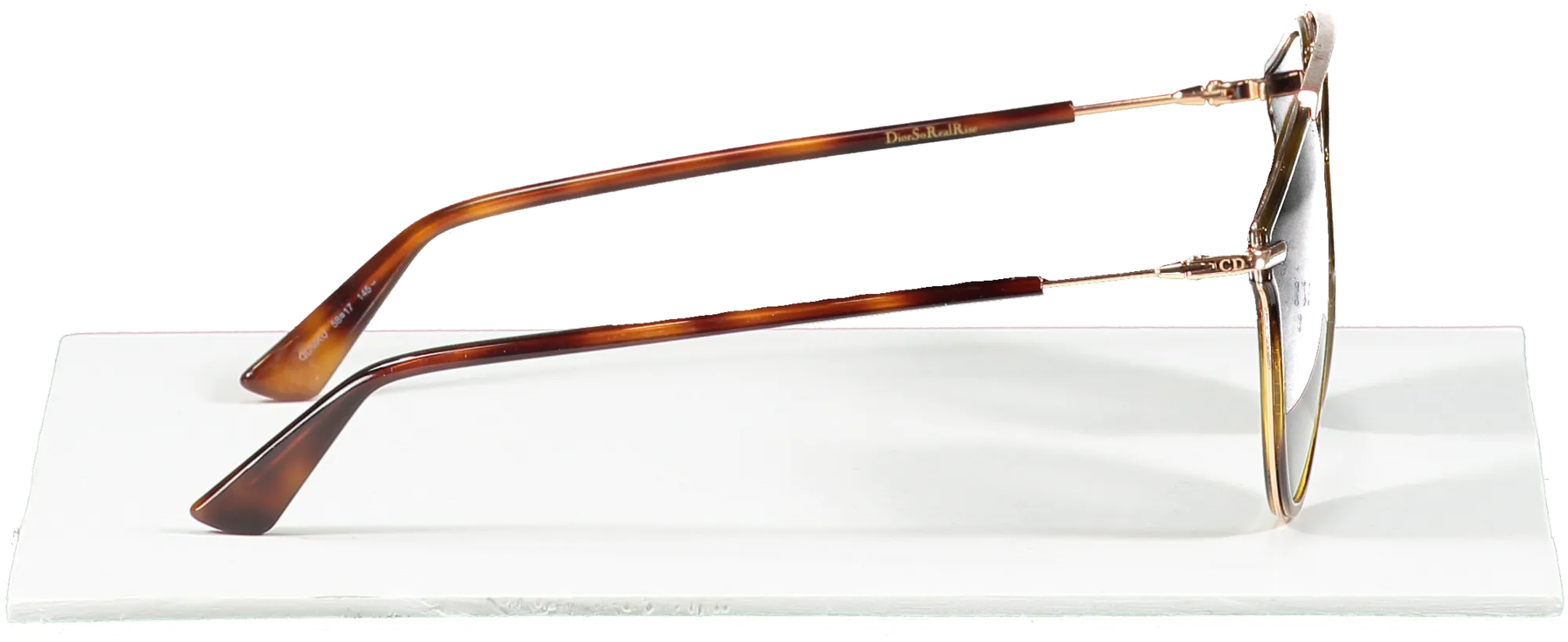 Christian Dior Metallic Gold / Brown Tortoise  'so Real Rise' Sunglasses