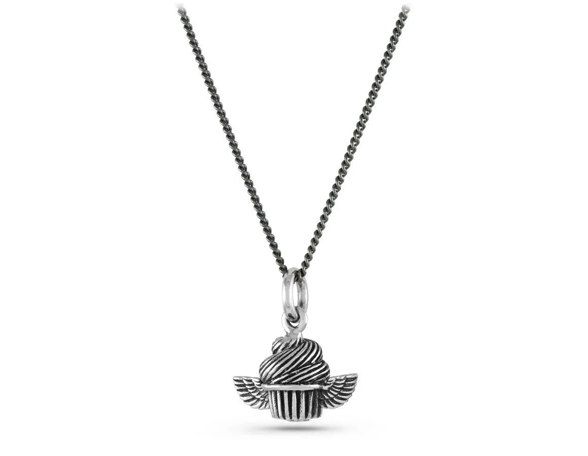 Cupcake Necklace - Silver