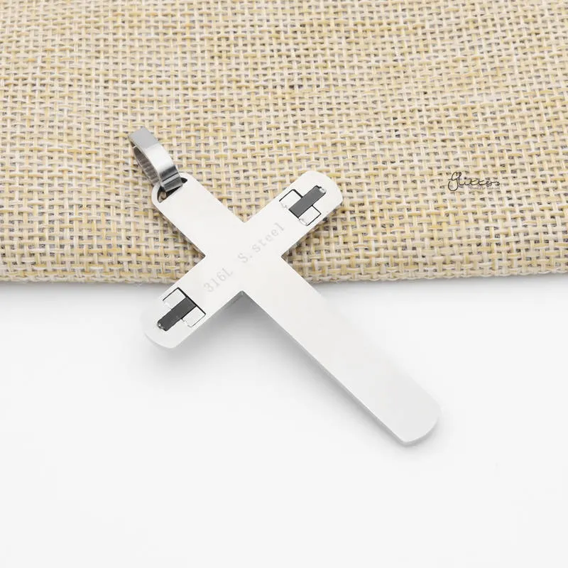 Double Layer Two Tone Cross Pendant
