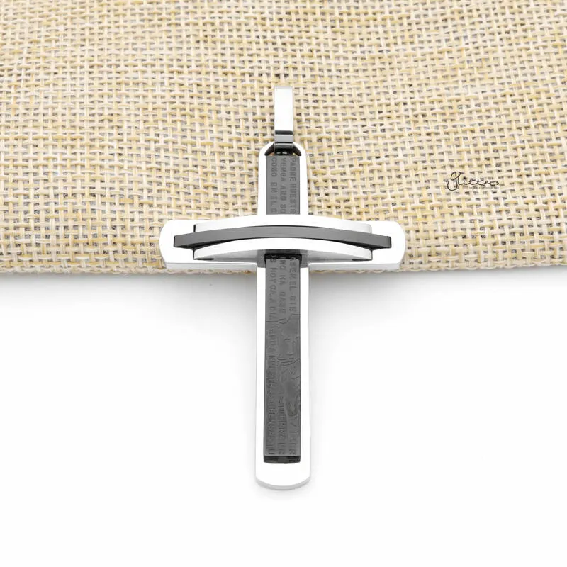 Double Layer Two Tone Cross Pendant
