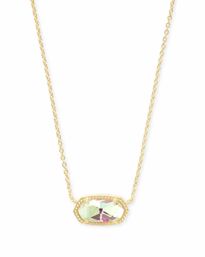 Elisa Short Pendant Necklace in Gold Dichroic Glass by Kendra Scott