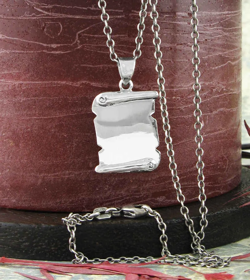 Engravable Miniature Old World Scroll Pendant