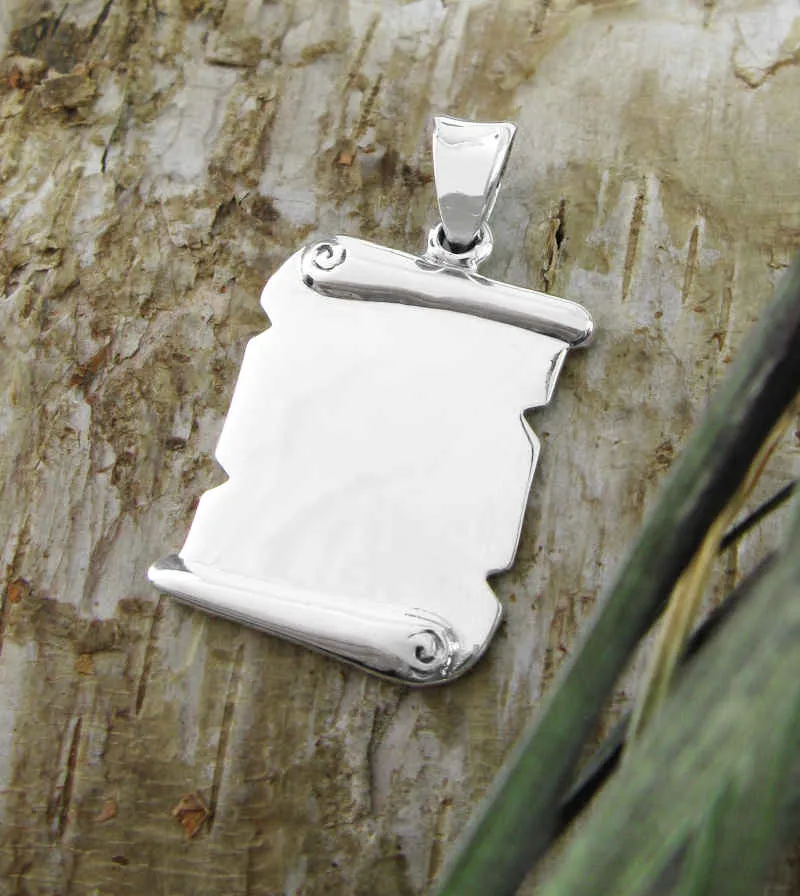 Engravable Miniature Old World Scroll Pendant