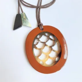 Handmade Pendant J18281, Made by Natural Buffalo Horn and Lacquer