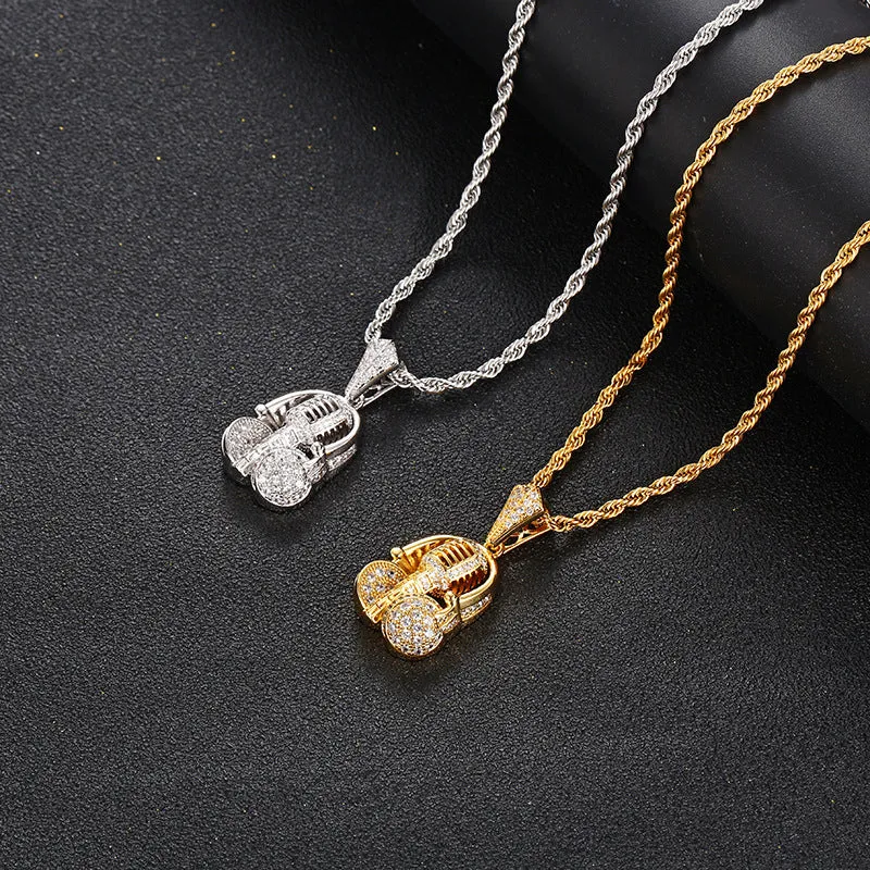 Headphone   Microphone Rapper Pendant