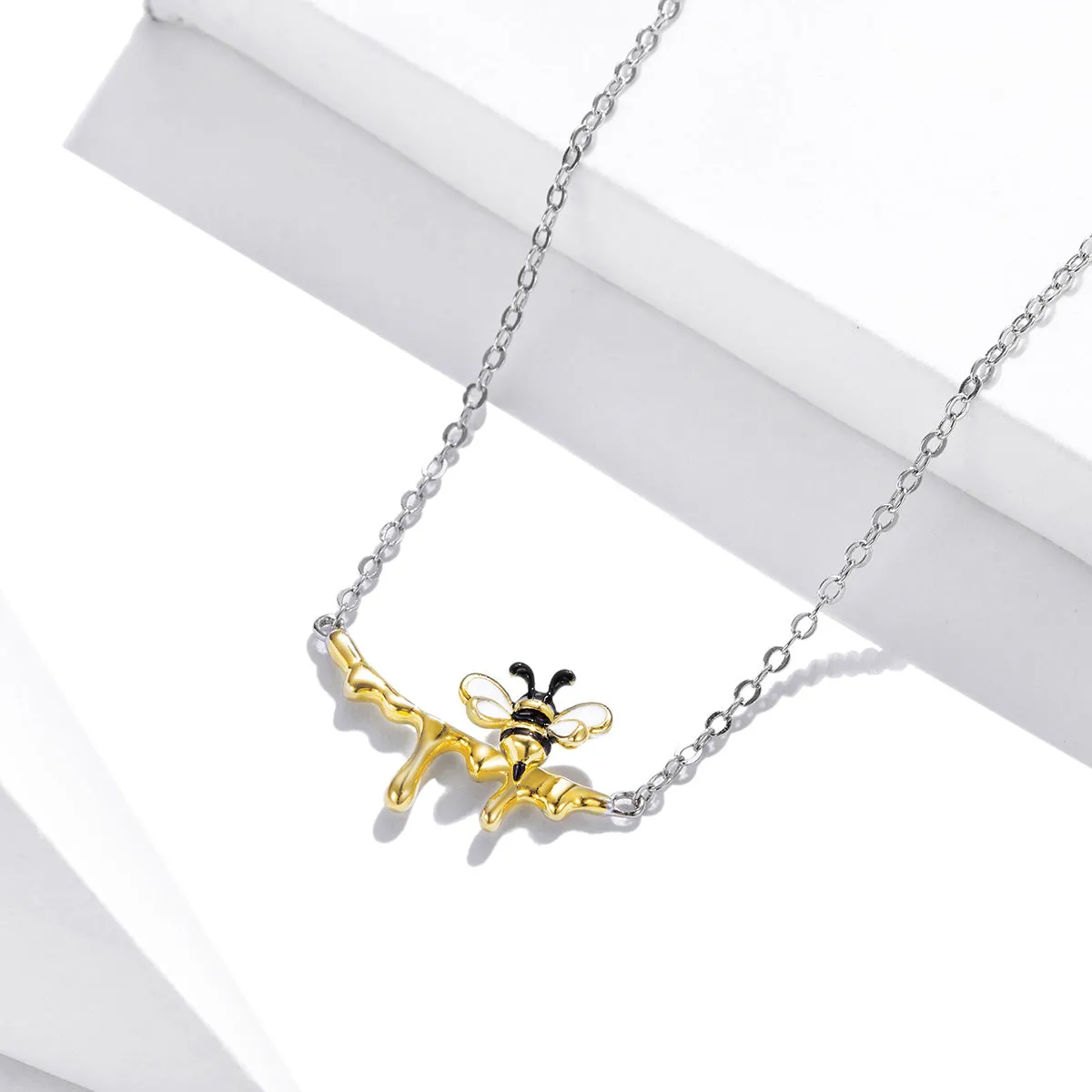 Honey Bee Chevron Layering Necklace Sterling Silver