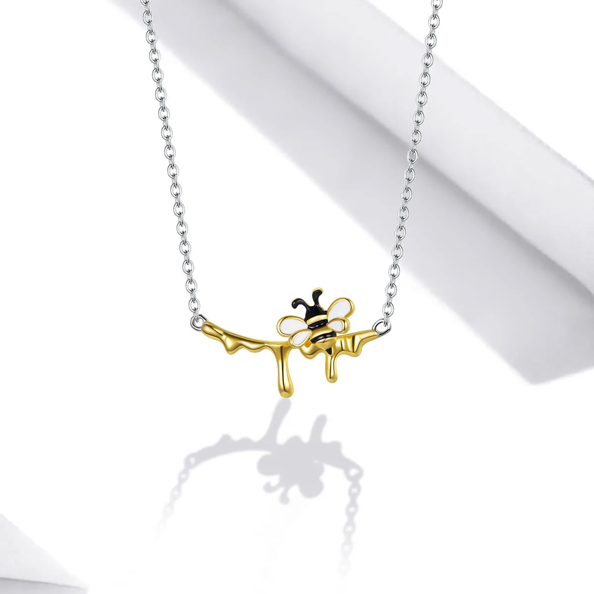 Honey Bee Chevron Layering Necklace Sterling Silver