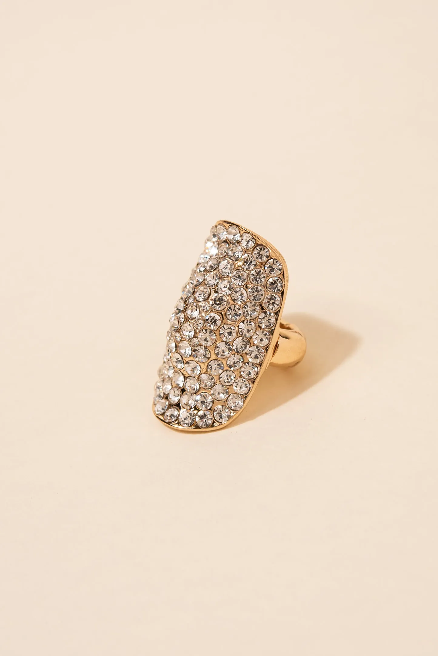Kalinda Encrusted Short Knuckle Shield Stretch Ring