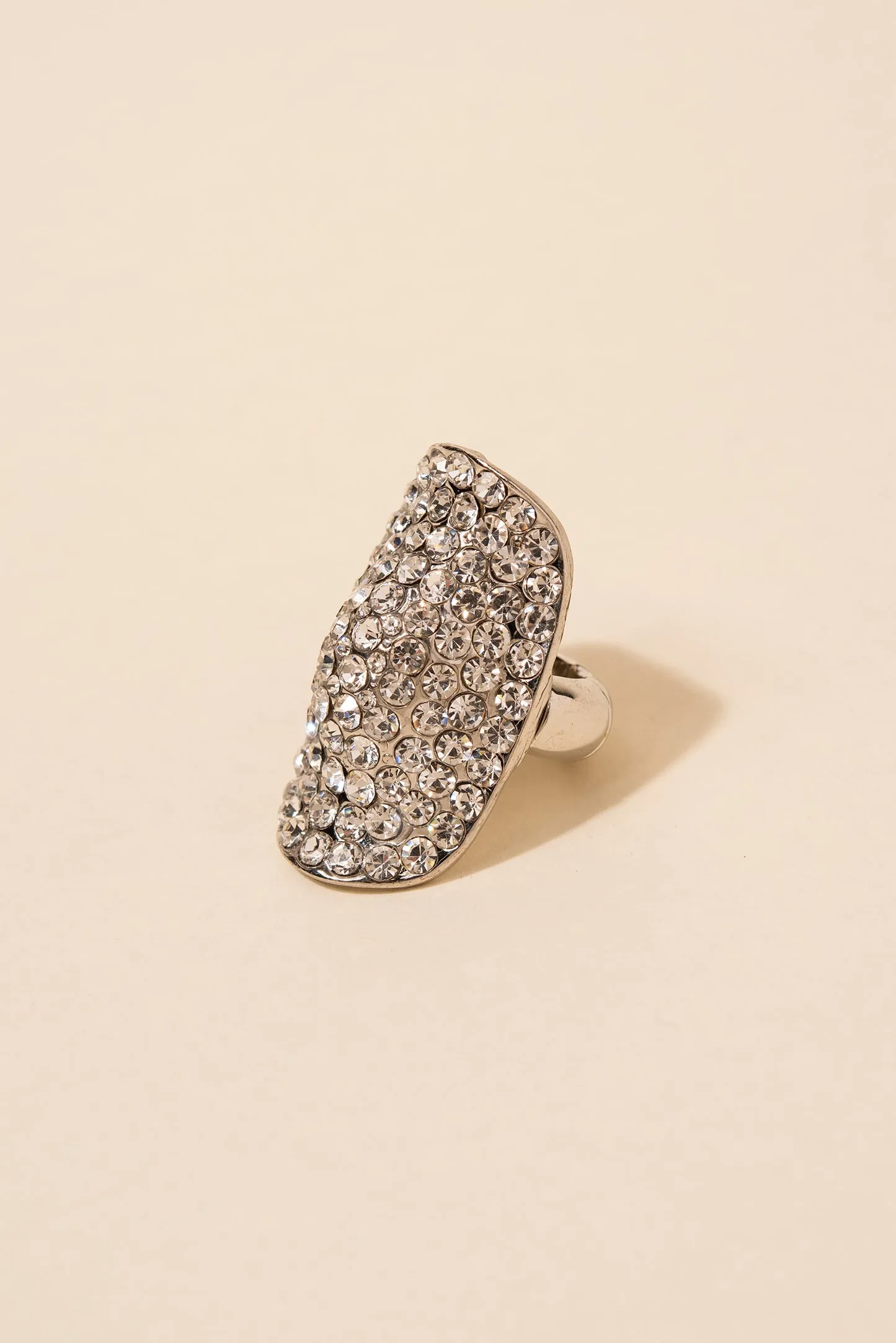 Kalinda Encrusted Short Knuckle Shield Stretch Ring