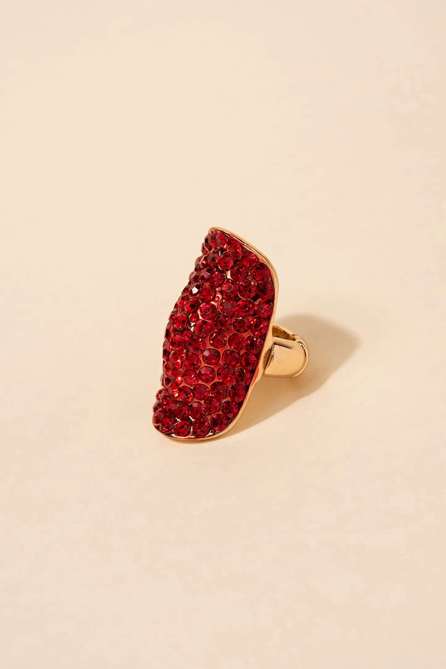 Kalinda Encrusted Short Knuckle Shield Stretch Ring