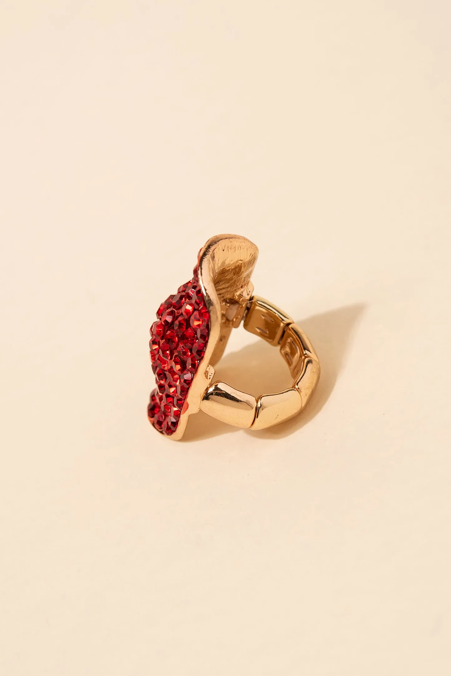 Kalinda Encrusted Short Knuckle Shield Stretch Ring