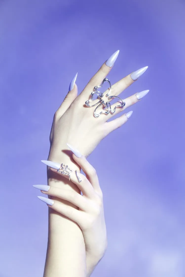 Large butterfly ring in silver