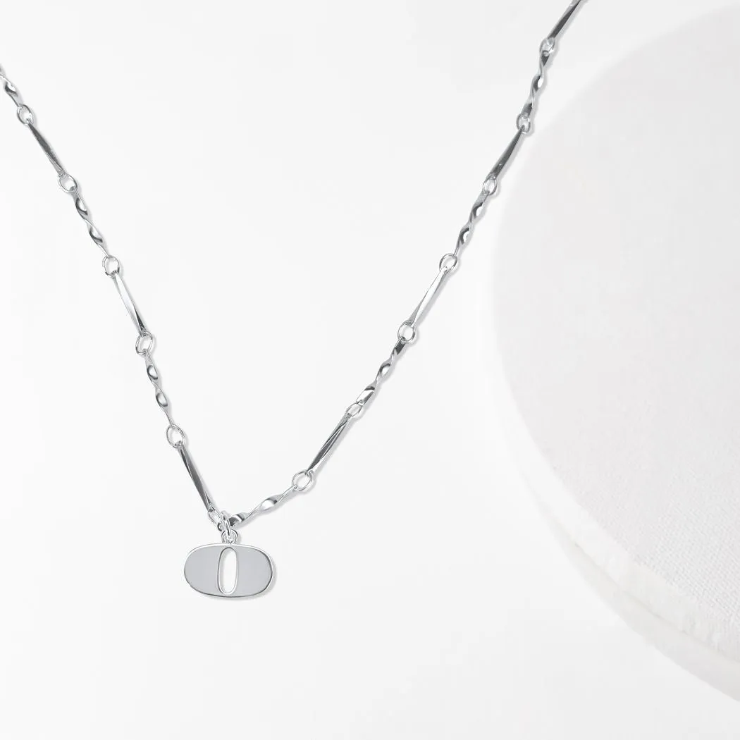 Letter Necklace (O) - Silver