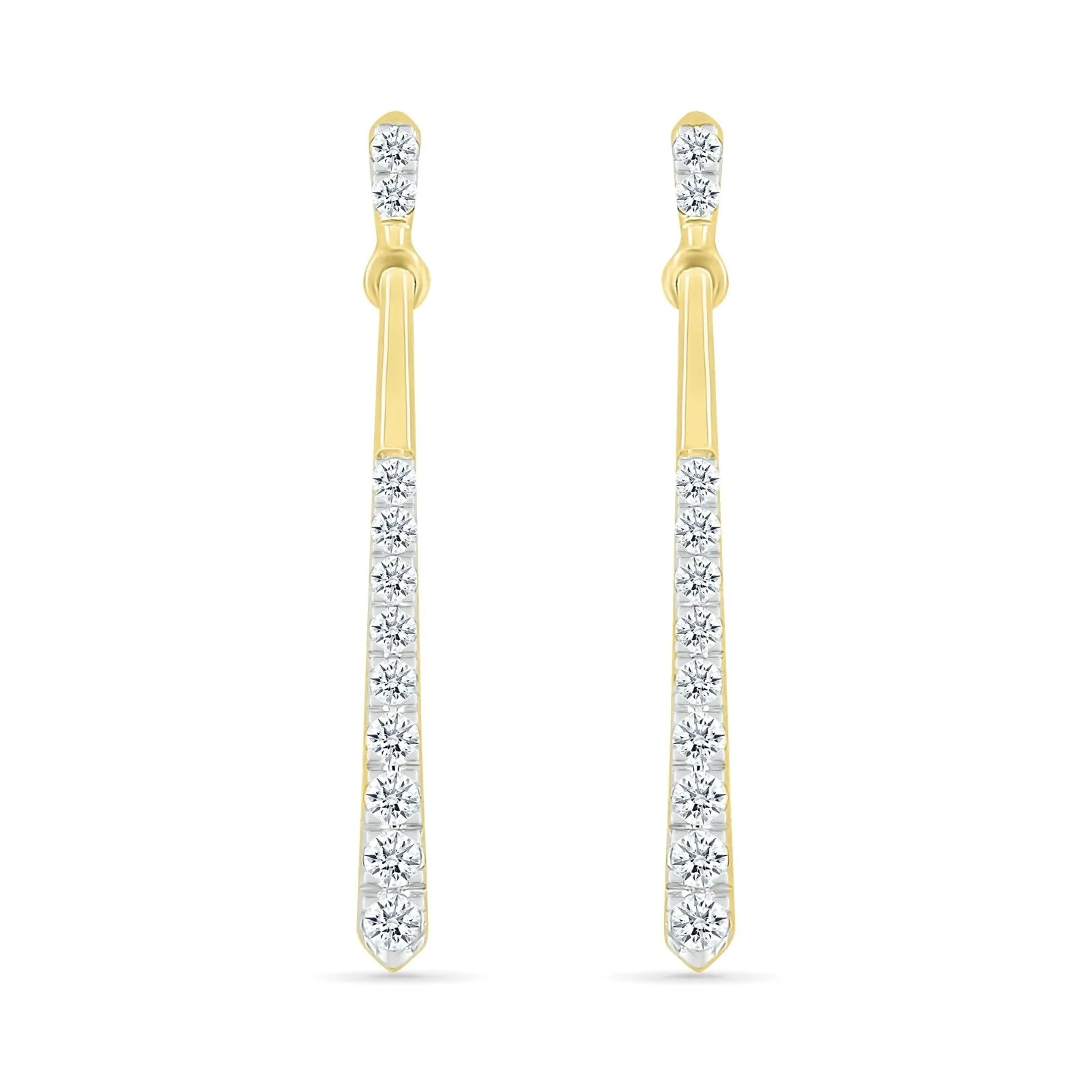 Long Diamond Dangle Stud Earrings