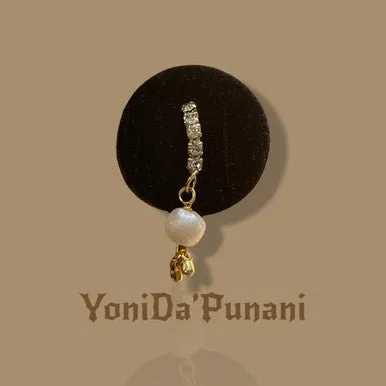 Mackenzie Dangled Pearl Stone Nose Hoop