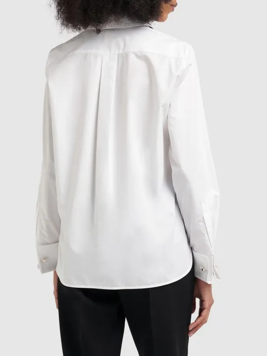 Max Mara   Laser cotton shirt w/ bow tie 