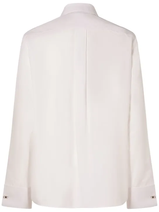 Max Mara   Laser cotton shirt w/ bow tie 