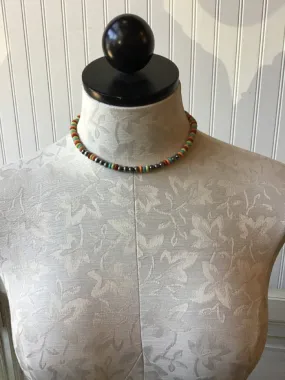 Multi Color Navajo Style Bead Choker Necklace