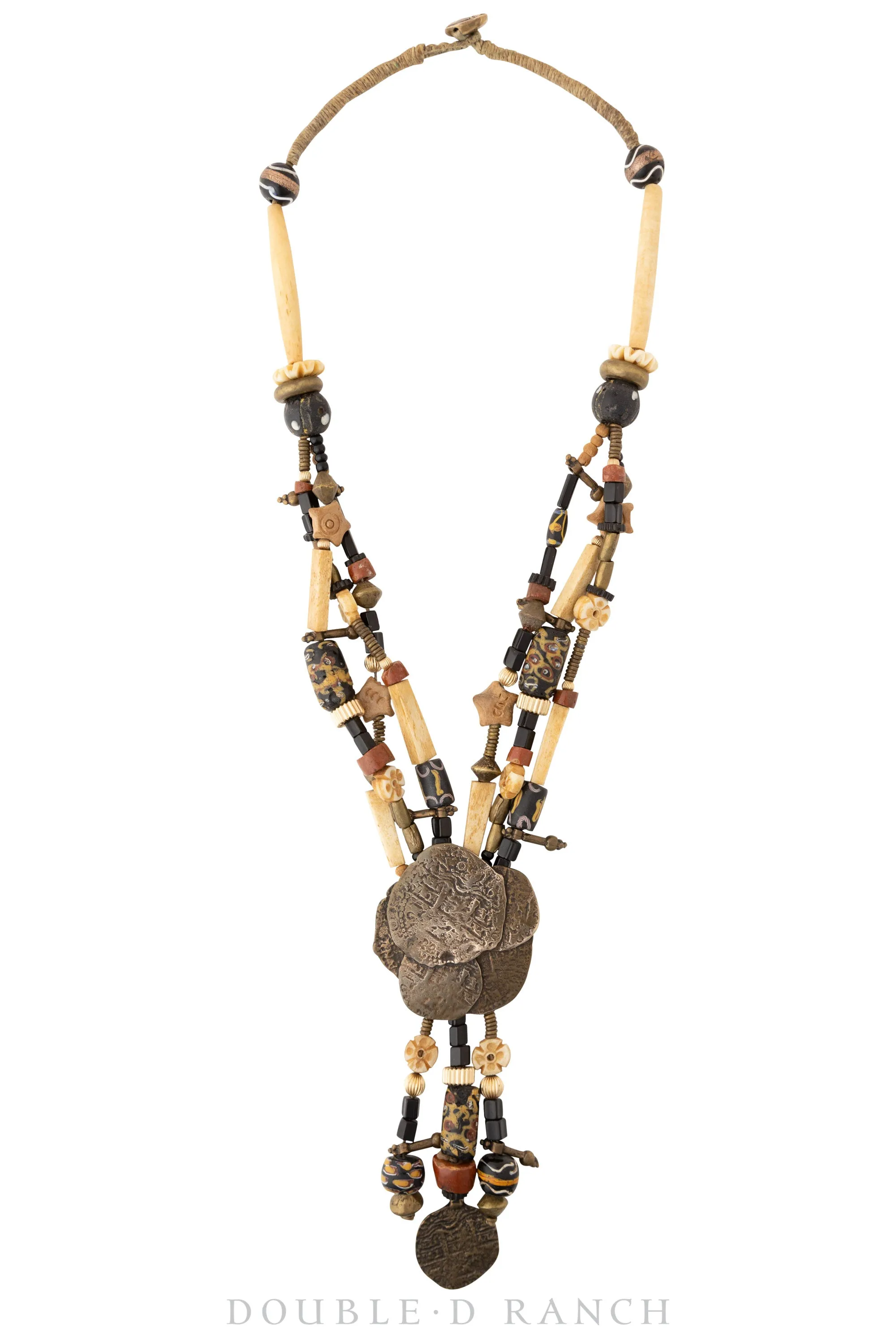 Necklace, Choker, Hairpipe & Bronze, Hallmark, Vintage, 1974