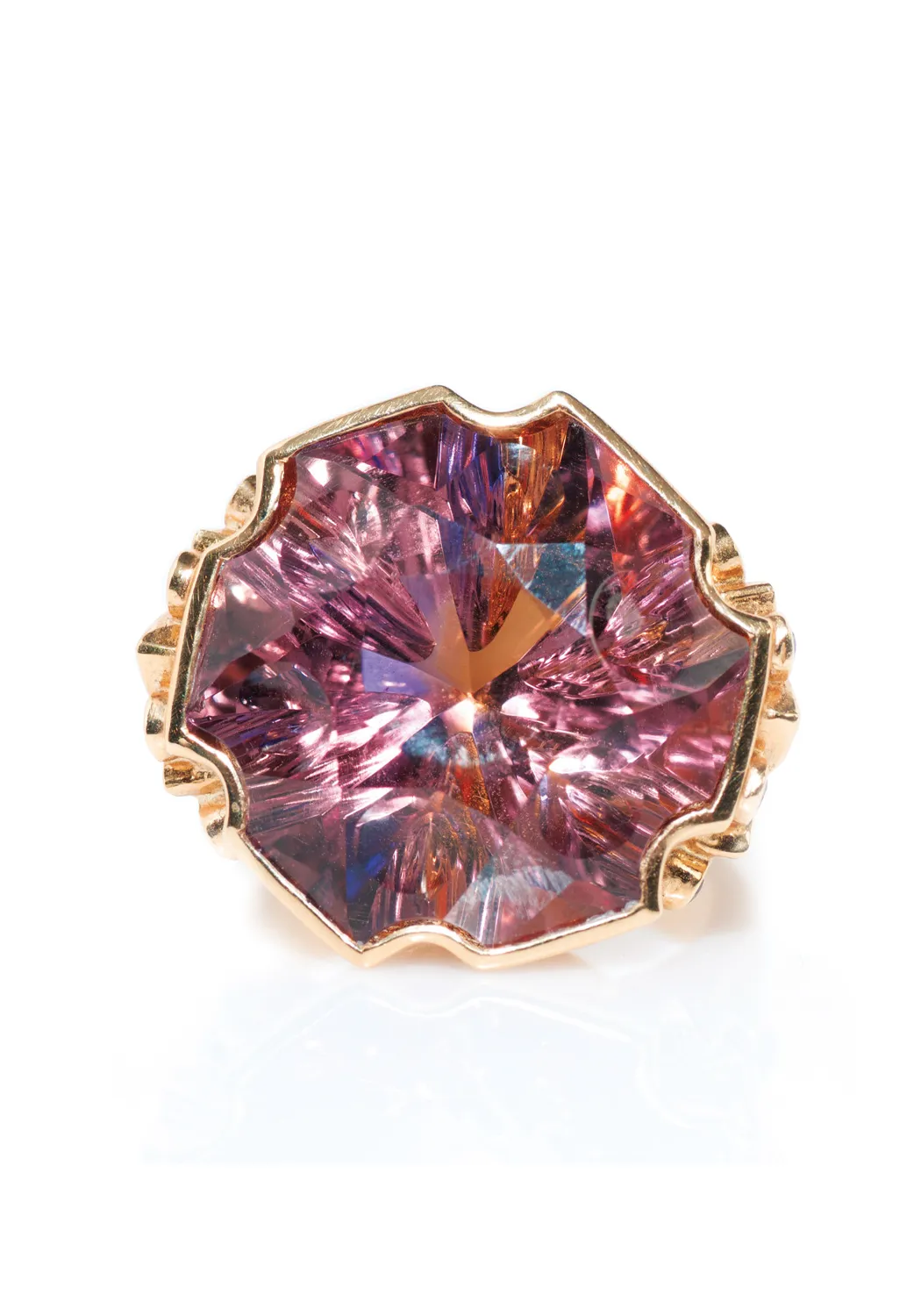 Paula Crevoshay 18KRG Citrine & Ametrine Ring