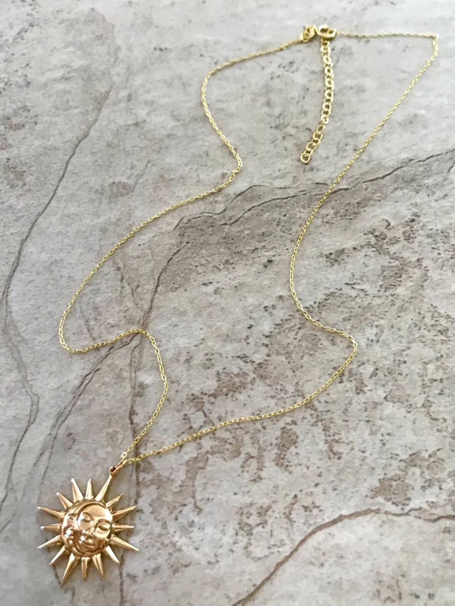 Radiant Sun & Moon Necklace