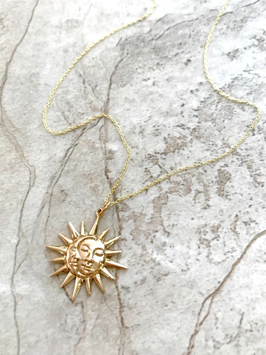 Radiant Sun & Moon Necklace