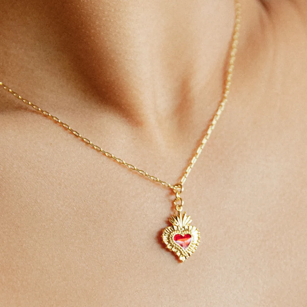 Sacred Heart Pendant - Gold