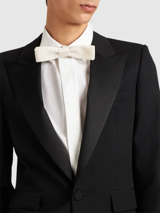 Saint Laurent   Rectangle cotton bow tie 