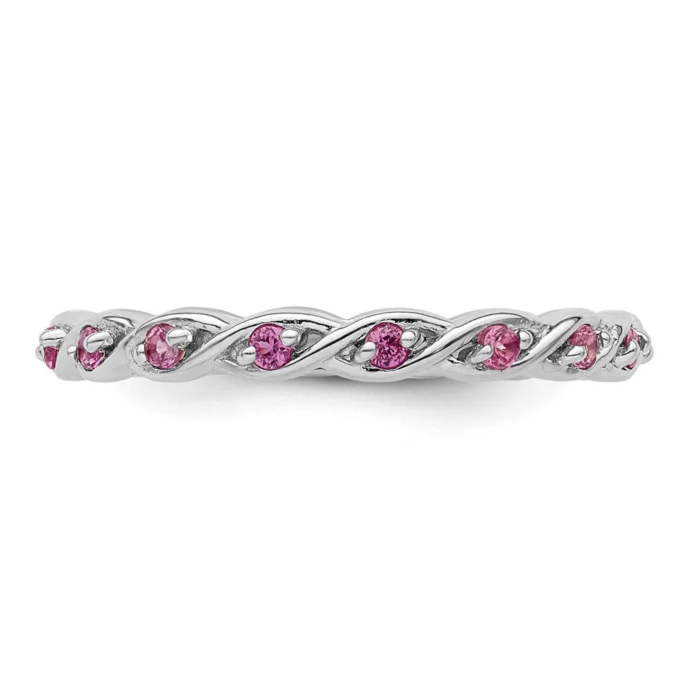 Stackable Expressions Created Pink Sapphire Ring in Sterling Silver