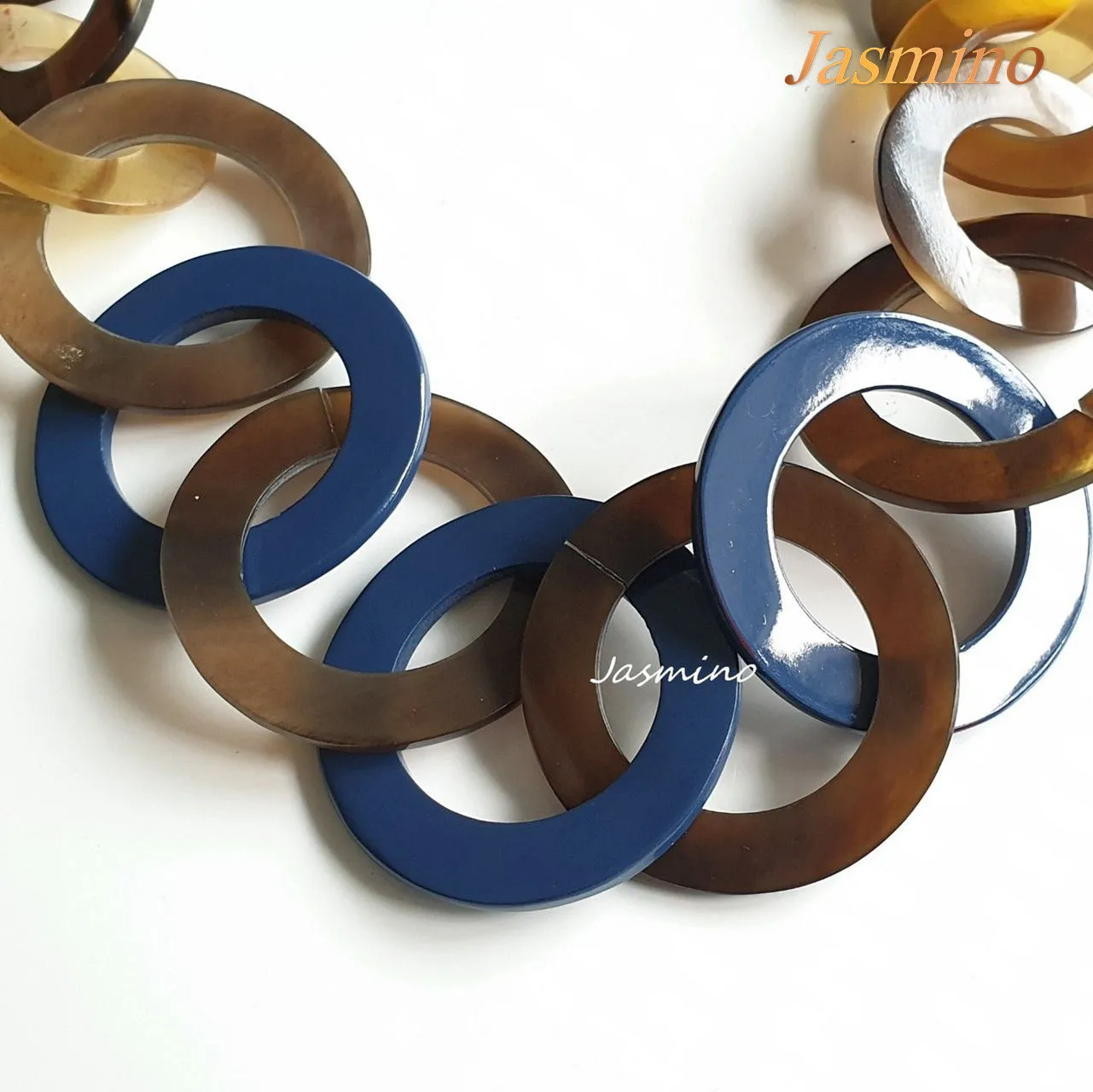 Stunning Handmade Necklace J17410, Made by Buffalo Horn and Lacquer
