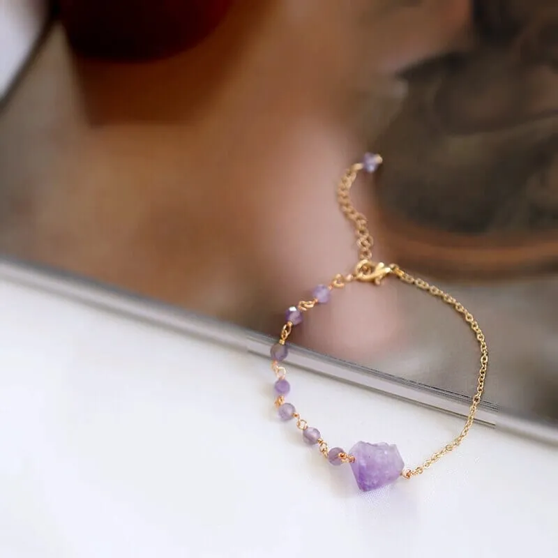 Trendy Genuine Freshwater Pearl Amethyst Bracelet