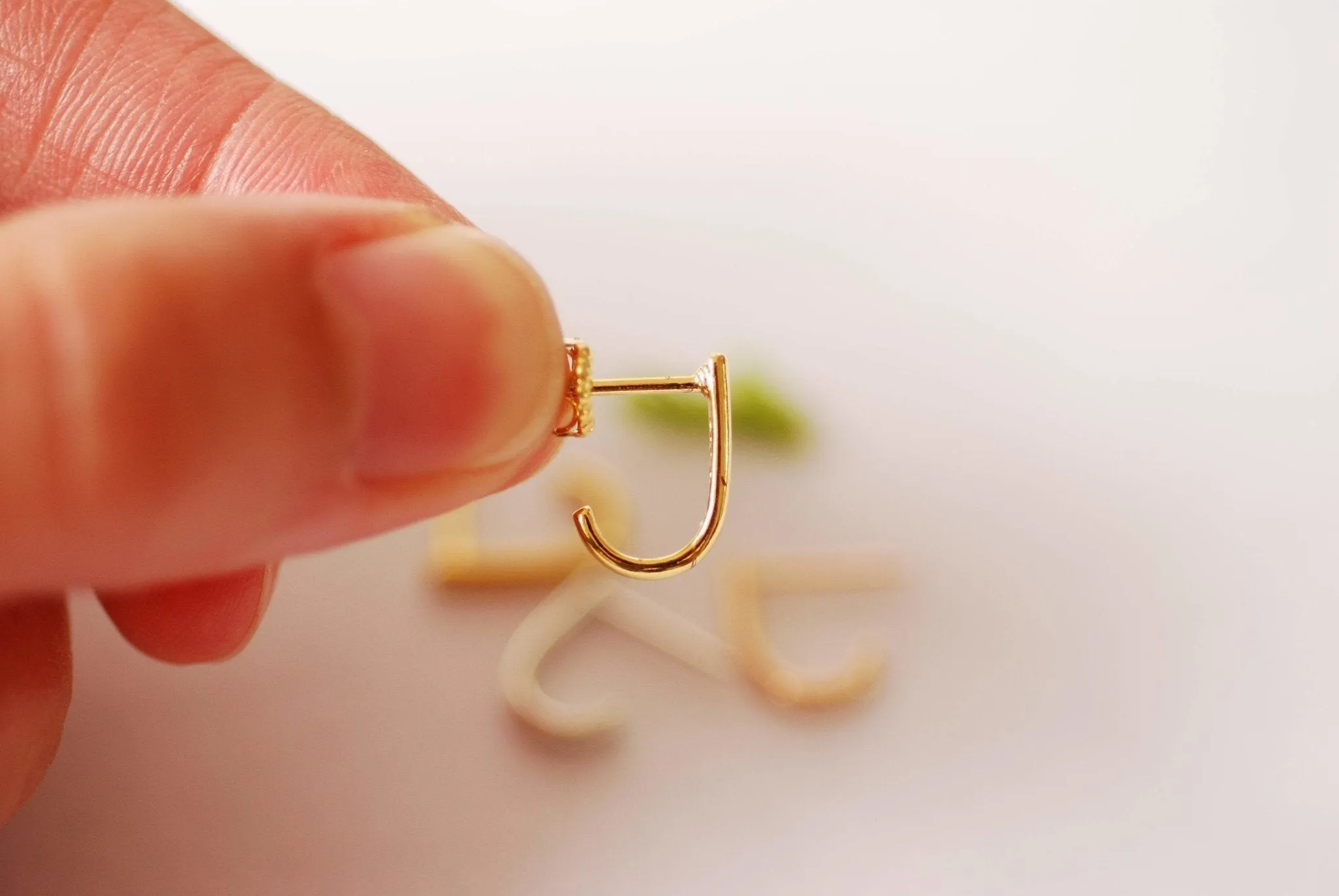 Wholesale Hook Stud Earrings - Choose 18k Gold or 925 Sterling Silver Bar Stud Hoop Earrings Hug Hoops Ear Huggie Earrings Minimalist Earrings, 526